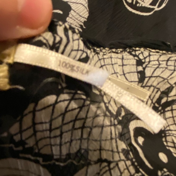 Maxstudio Vintage Y2K Floral Black And White Silk Midi Dress Size XS C2 - Picture 4 of 7